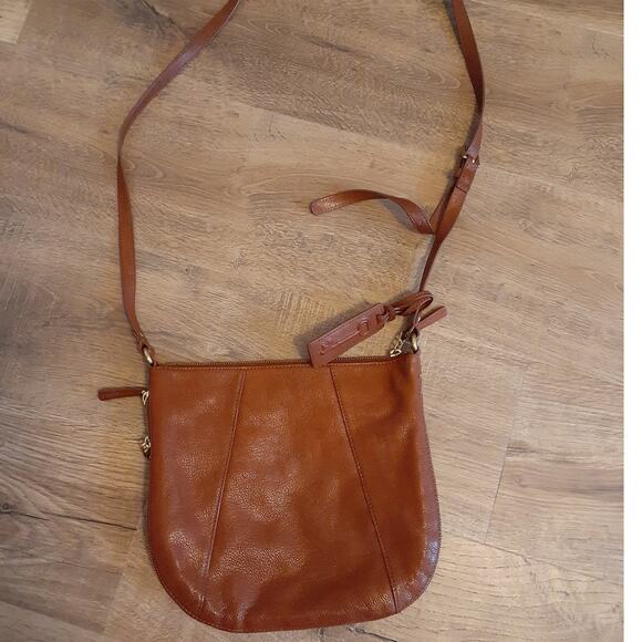 Fossil Handbags - Fossil Key Brown Leather Crossbody Purse Extended Zipper Classic Neutral 11 X 10